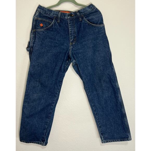 Wrangler FR Riggs Workwear Mens Carpenter Blue Jeans - HRC2 FR3W020 - Sz 32 X 30 - Picture 1 of 6